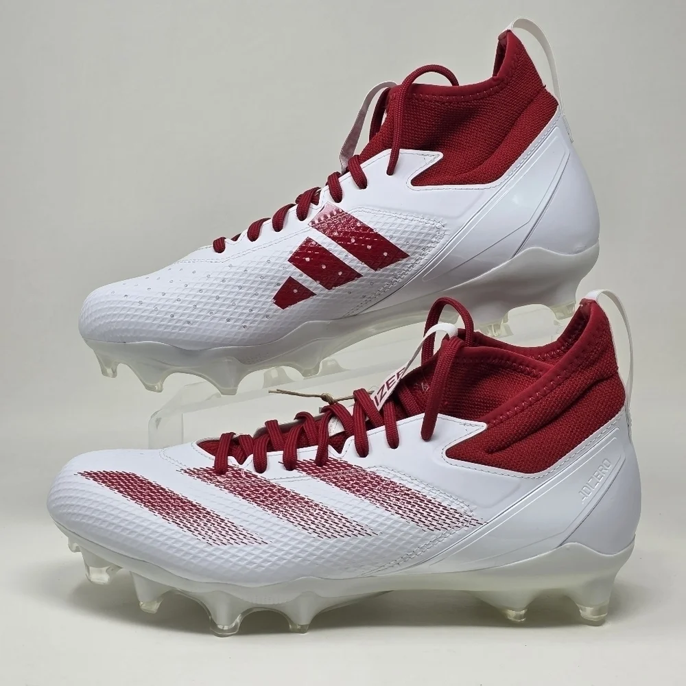 adidas Adizero Impact Football Cleats Mens Size 9 White Red Shoes IF2477 New